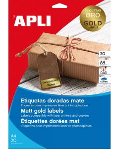 Visuel Étiquettes adhésives - 38,1 x 21,1 mm - Or AGIPA