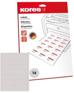 Étiquettes adhésives universelles - 70 x 36 mm - Blanc : KORES Lot de 600