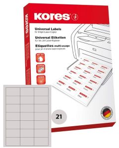Étiquettes adhésives universelles - 70 x 36 mm - Blanc : KORES Lot de 600