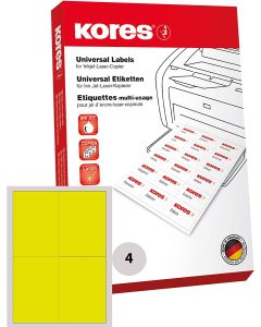 Lot de 400 étiquettes adhésives - Jaune - 105 x 148 mm : KORES Visuel