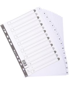 EXACOMPTA : Jeu de 15 intercalaires numériques en carte 1 à 15 Classement