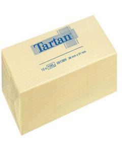Bloc-Notes repositionnables - Jaune - 38 x 51 mm : TARTAN Lot de 12