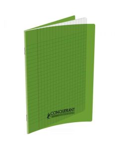 Photo Cahier Séyès / Grands carreaux Vert - Polypro - 48 pages - 170 x 220 mm CONQUERANT :