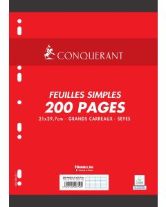 Photo CONQUERANT SEPT : Feuillets mobiles Séyès - Blanc 759