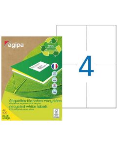 Photo Étiquettes adhésives - 105 x 148,5 mm - Blanc AGIPA