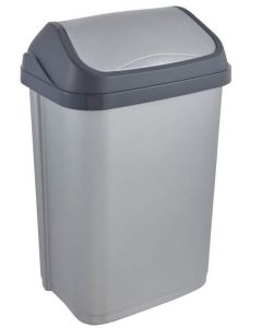 Photo Poubelle avec couvercle - 25 litres - Argent/Anthracite KEEEPER Swantje