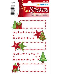 Photo Etiquettes adhésives de Noël - Etoiles et Sapins HERMA