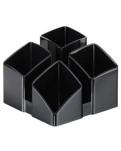 Photo Pot à crayons 4 compartiments - SCALA - Noir : HAN 17450-13