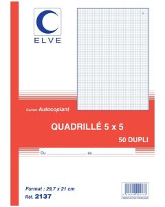 Photo Carnet quadrullé 297 x 210 mm - Manifold A4 Autocopiant Dupli ELVE