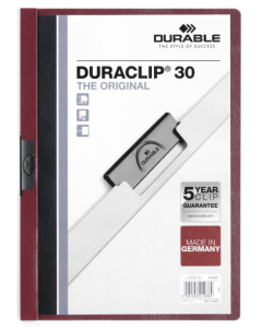 Photo Chemise de présentation A4 à clip - Aubergine (DURABLE 2200-31)