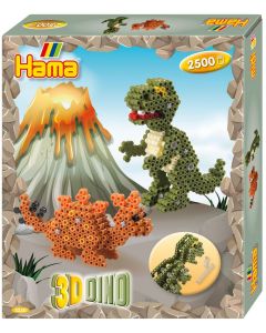 Photo Kit de perles à repasser - Figurine en 3D - Dinosaures HAMA