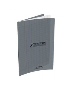 Photo Cahier Séyès / Grands carreaux Gris - Polypro - 96 pages - 170 x 220 mm CONQUERANT :