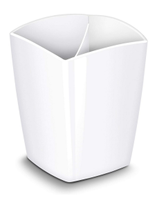 Photo Pot à Crayons 2 compartiments - Blanc : CEP GLOSS 530G