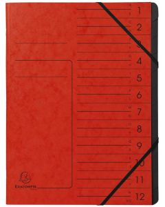 Photo Trieur 12 compartiments à élastiques - Rouge EXACOMPTA Image