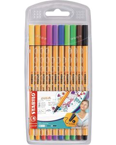 Photo STABILO : Lot de 10 stylos-feutres - Fineliner point 88