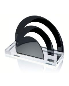 Photo Porte-lettres arrondi - 2 compartiments - transparent et noir : WEDO Acryl Exklusiv (603001)