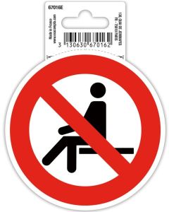 Photo Panneau adhésif - Interdit de s'assoir - Rouge EXACOMPTA