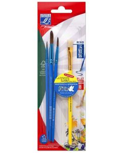 photo Pinceaux plat n° 4, 10 et 16 et Brosse n° 8 LEFRANC et BOURGEOIS