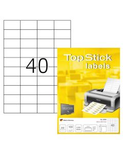 Photo Étiquettes adhésives blanches - 52,5 x 29,7 mm : TOP STICK