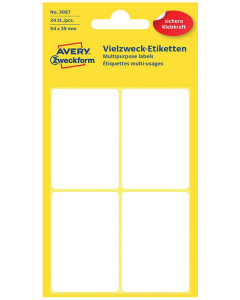 Photo Étiquettes autocollantes - 54 x 35 mm - Blanc AVERY 3087