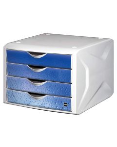 Photo Bloc de rangement - 4 tiroirs : HELIT Caméléon Blanc Cool Water H6129634