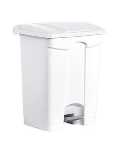Photo Poubelle à pédale avec couvercle - 70 litres - Blanc : HELIT H2402205
