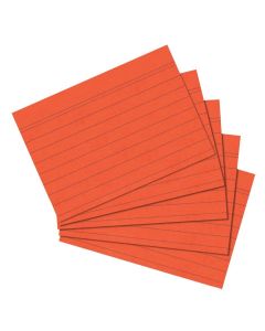 Photo Lot de 100 fiches Bristol lignées - 148 x 210 mm - Orange : HERLITZ 10901171 