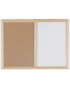 Photo Tableau duo blanc magnétique et liège - 400 x 300 mm BI-OFFICE Exemple