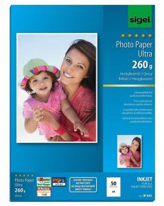 Photo SIGEL IP641 : Papier photo brillant Ultra - Format A4 - 260 g/m²