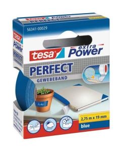 Photo TESA 00029-03 : Ruban adhésif toile extra Power - Bleu - 19 mm x 2.75 m