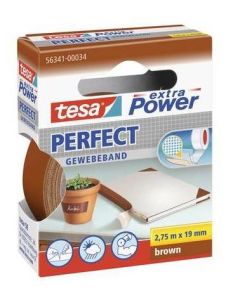 Photo TESA 00034-03 : Ruban adhésif toile extra Power - Marron - 19 mm x 2.75 m