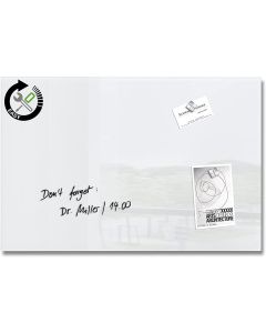SIGEL GL121 : Tableau magnétique en verre - 600 x 400 mm - Blanc