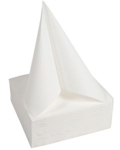 Serviettes de table Cocktail - 200 x 200 mm - Blanc : PRO NAPPE Lot de 50 image