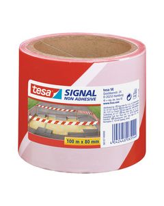 TESA Ruban de délimitation zones à risques - Blanc/Rouge  - Blanc/Rouge (Signalétique 58137)