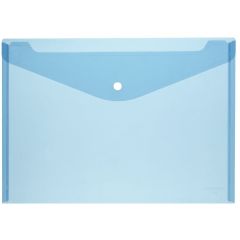 Pochette Enveloppe A4 bouton-pression - Bleu Transparent HERLITZ photo