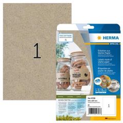 Étiquettes adhésives - 210 x 297 mm - brun naturel HERMA Lot de 20 - photo