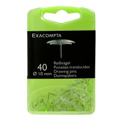 Boite de 40 punaises - Cristal translucide Exacompta 14032E