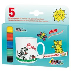 Lot de 5 marqueurs pour porcelaine - 1-3 mm - Assortiment : KREUL Visuel