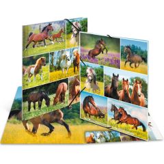 Chemise à élastiques A4 - Motif Chevaux dans le pré : HERMA image