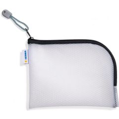 Pochette avec fermeture éclair - 190 x 140 mm - Transparent / Noir : HERMA Mesh Bags image