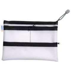 Pochette 4 poches avec fermeture éclair - A5 - Transparent / Noir : HERMA Multibag image