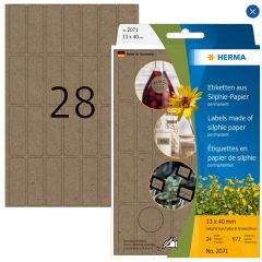 Étiquettes muiti-usages - Brun naturel - 13 x 40 mm HERMA Lot de 672