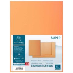 Lot de 50 Chemises à 2 rabats SUPER 210 - Orange EXACOMPTA Visuel