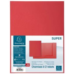 Chemises à 2 rabats - Rouge EXACOMPTA SUPER 210 Lot de 50 Image