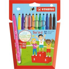 Photo Etui de 12 Feutres - Trio A-Z - Assortiment STABILO