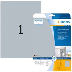 Étiquettes adhésives de signalisation Gris - 210 x 297 mm HERMA 4224