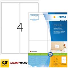 Étiquettes adhésives - 99,1 x 139 mm - Blanc : HERMA Premium Lot de 400 Image