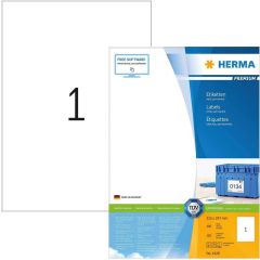 Étiquettes adhésives - 210 x 297 mm - Blanc : HERMA Premium Lot de 100 Image