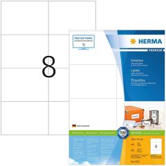 Étiquettes adhésives - 105 x 74 mm - Blanc : HERMA Premium Lot de 800 Image