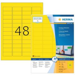 Étiquettes adhésives - 45,7 x 21,2 mm - Jaune : HERMA Lot de 4800 image